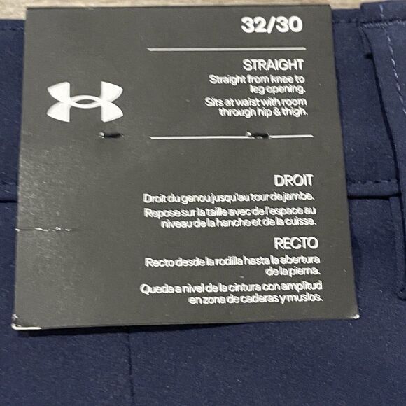 Under Armour Mens Tech Flat Front Performance Golf StraightPants Navy Blue 32x30 - Picture 8 of 14